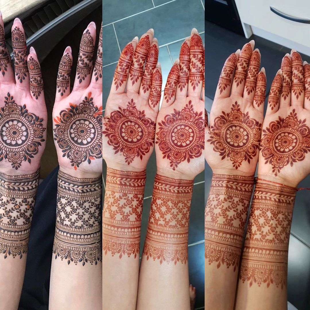 Simple Bharwa Mehndi Design